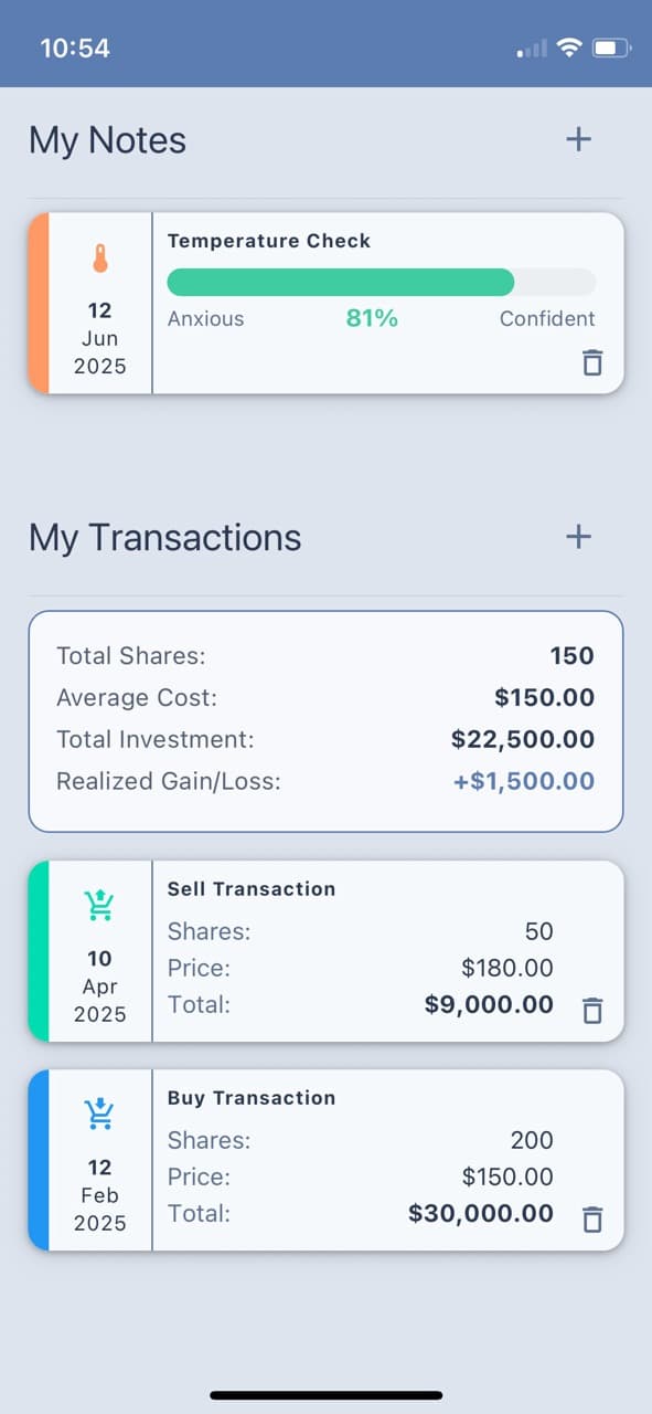 Ballast transactions screen