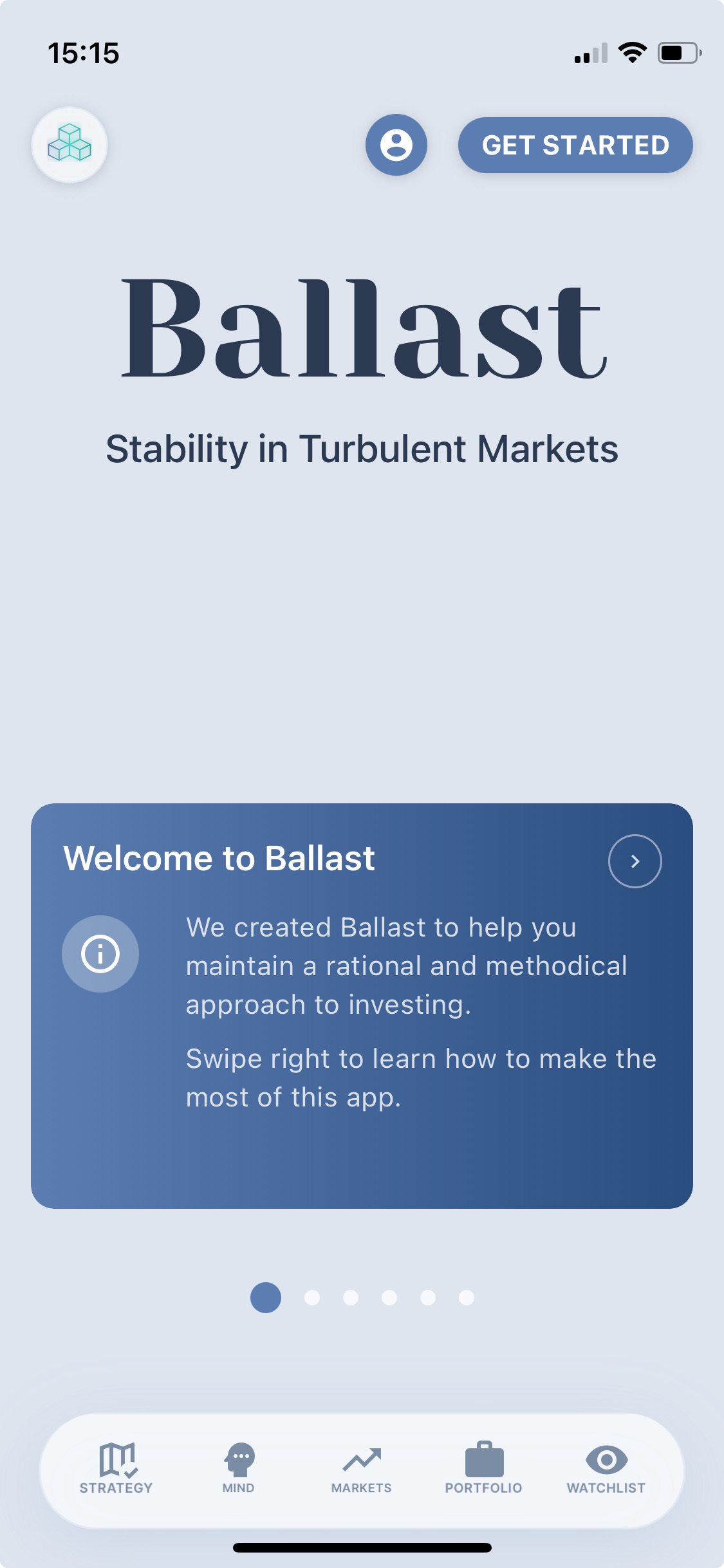 Ballast Welcome Screen